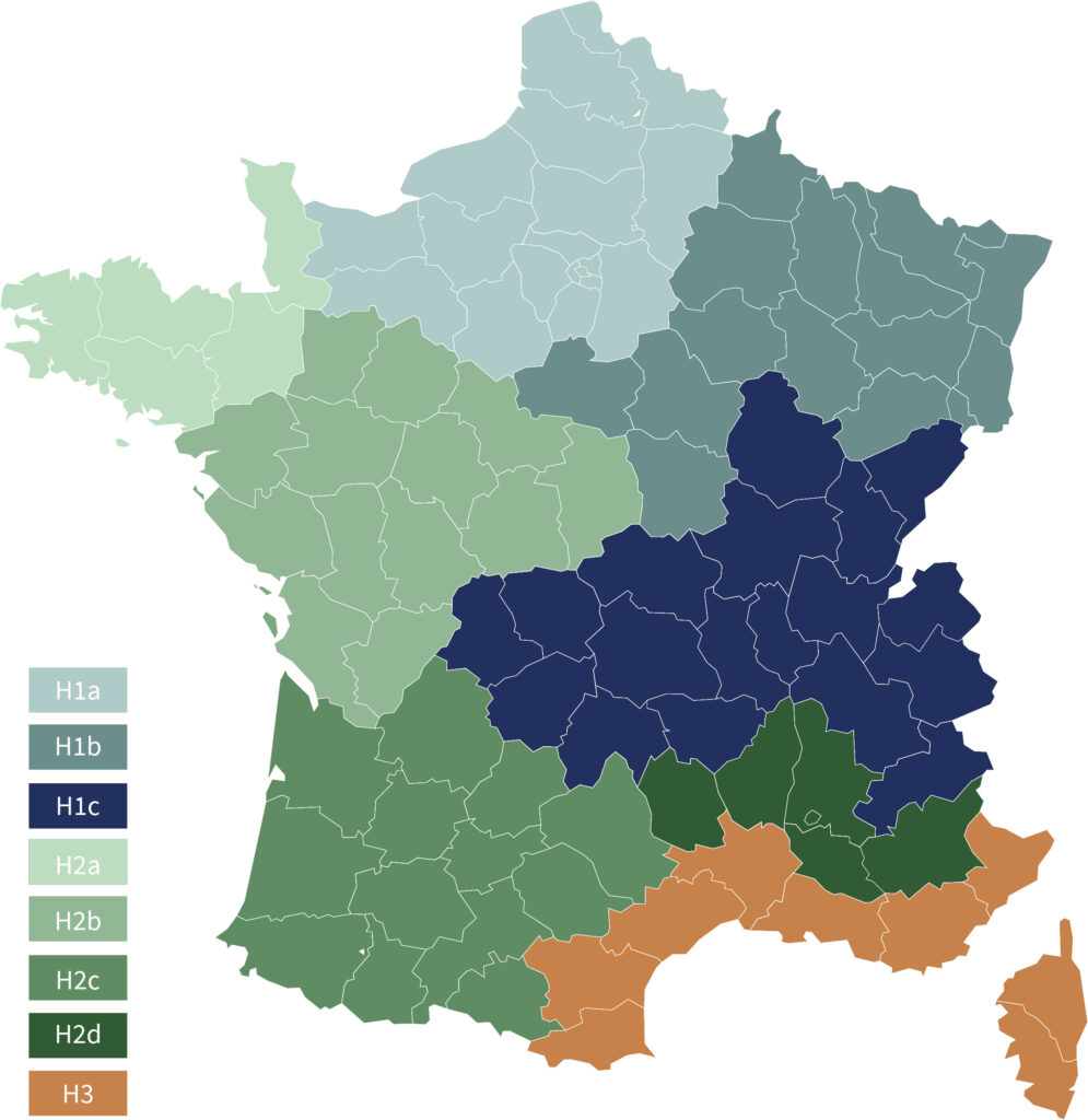 Carte de France zones climatiques audit énergétique
