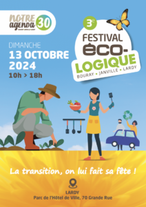 Affiche du festival Éco-Logique à Lardy le 13 octobre 2024